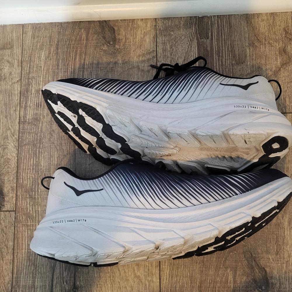 Hoka Rincon 3 Shoes Womens Size 10 Black White Road Running Cushioned Sneaker - Picture 4 of 8